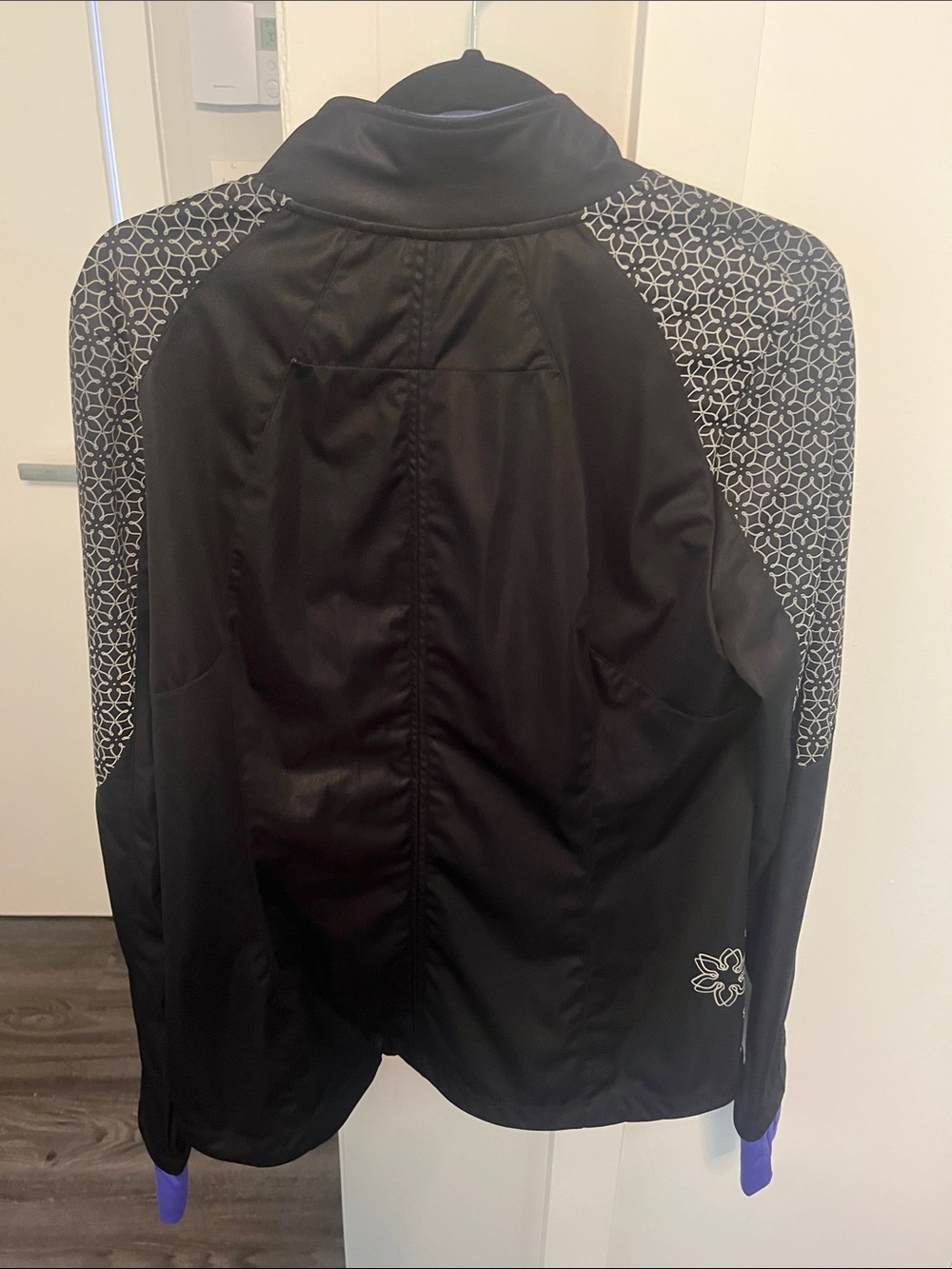 Women's Black Utility Jacket with Purple Trim - Picture 3 of 3